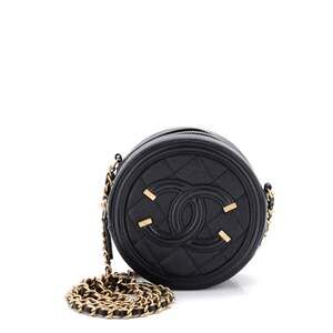 Chanel Filigree Round Clutch With Chain #239523C22B